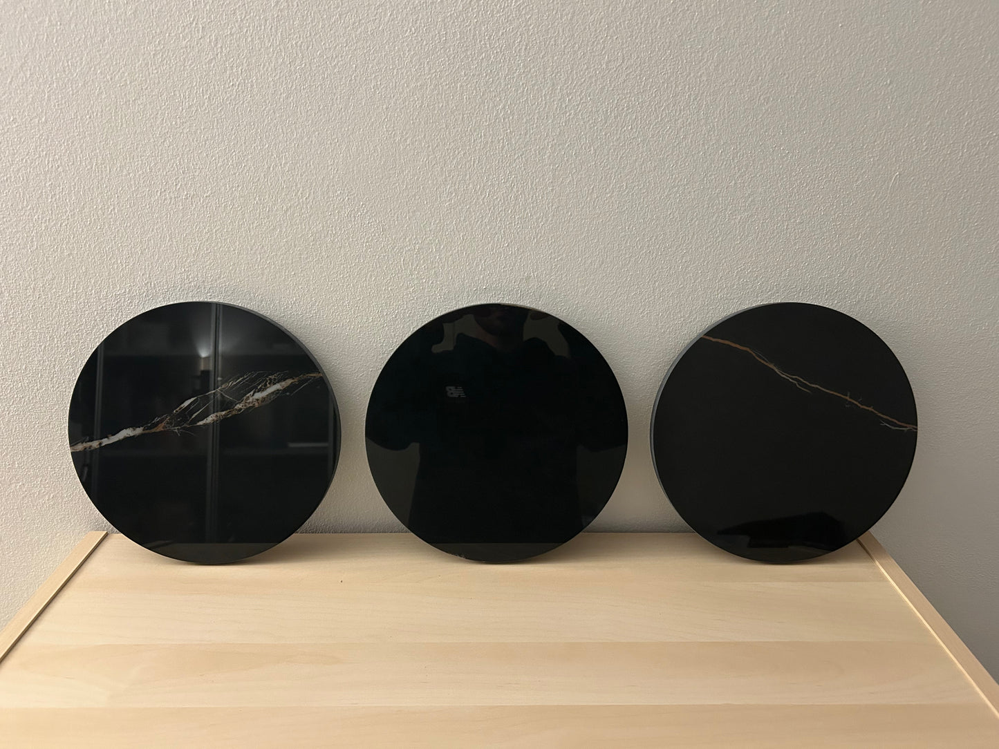 Black Marble Wall Discs (3 pcs)